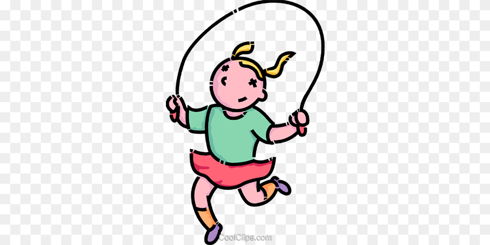 Girl Skipping Rope Royalty Vector Clip Art Illustration, Fishing, Leisure Activities, Outdoors, Water Png Image