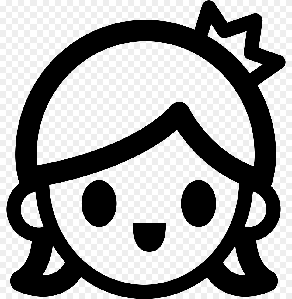 Girl Smiley Girl Clipart Black And White, Stencil, Ammunition, Grenade, Weapon Free Transparent Png
