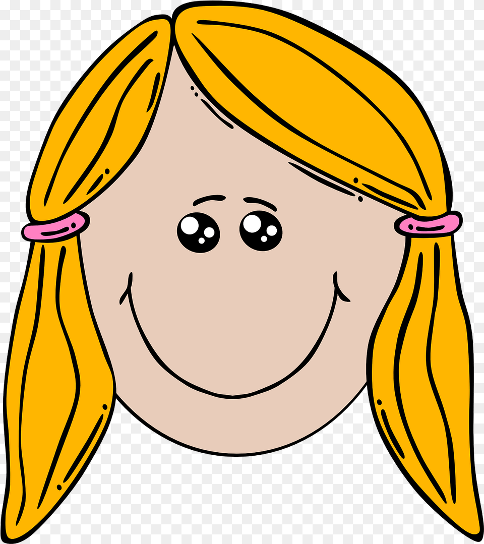 Girl Smiling Face Vector Graphic On Pixabay Girl Happy Face Clipart, Person, People, Accessories, Photography Png