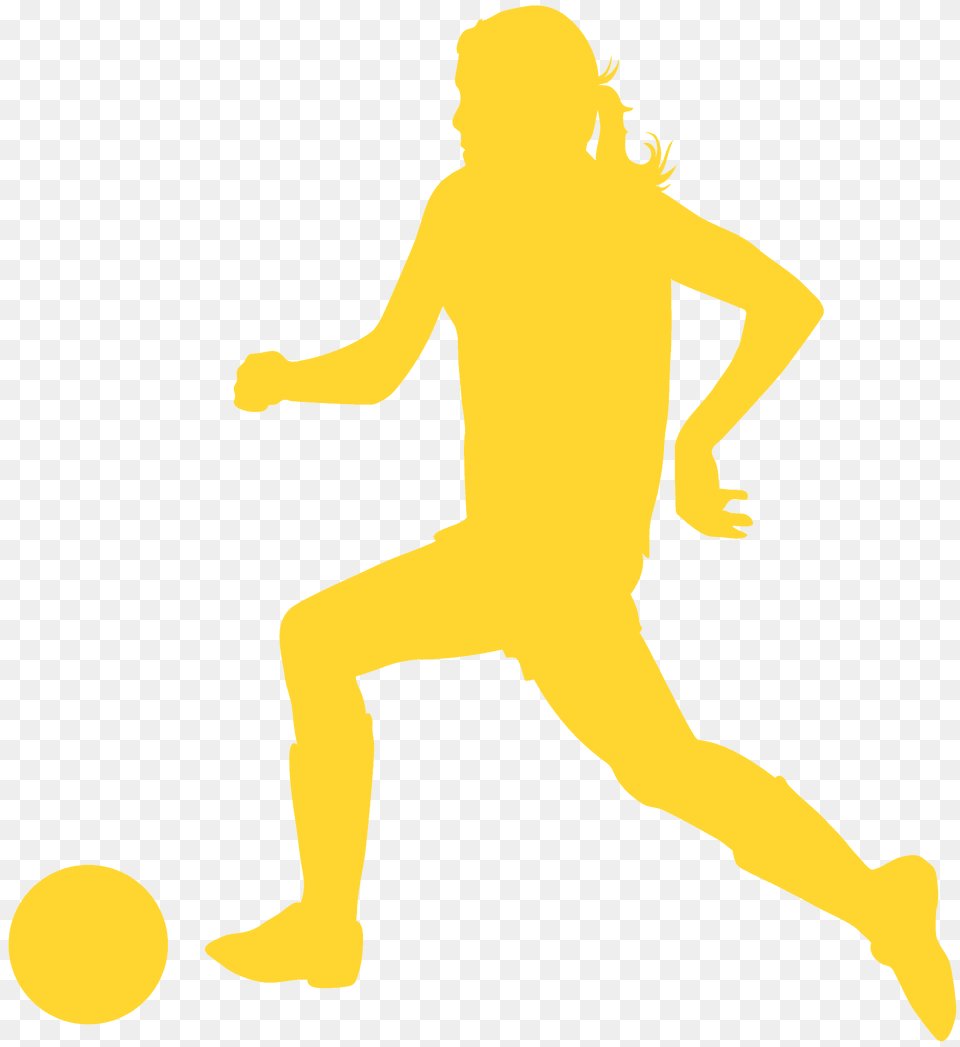 Girl Soccer Player Silhouette, Person, Ball, Handball, Sport Free Png Download