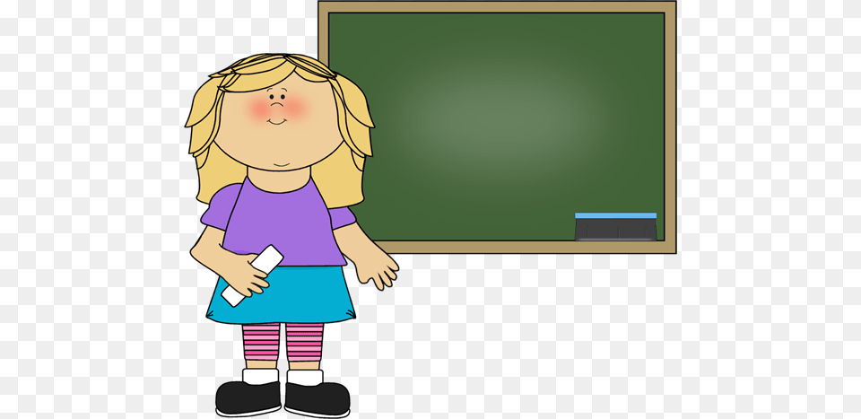 Girl Standing At Chalkboard Maximizing The Use Of Overhead Projector, Blackboard, Baby, Person, Face Png Image