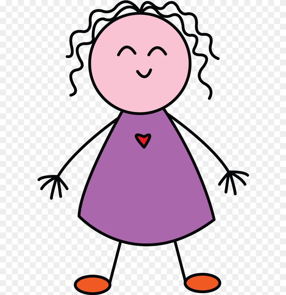 Girl Standing Drawing Kid Drawing, Purple, Person, Cartoon, Face Free Png