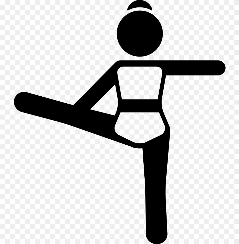 Girl Standing Up Stretching Right Leg Comments Scalable Vector Graphics, Stencil, Kicking, Person, Accessories Png Image