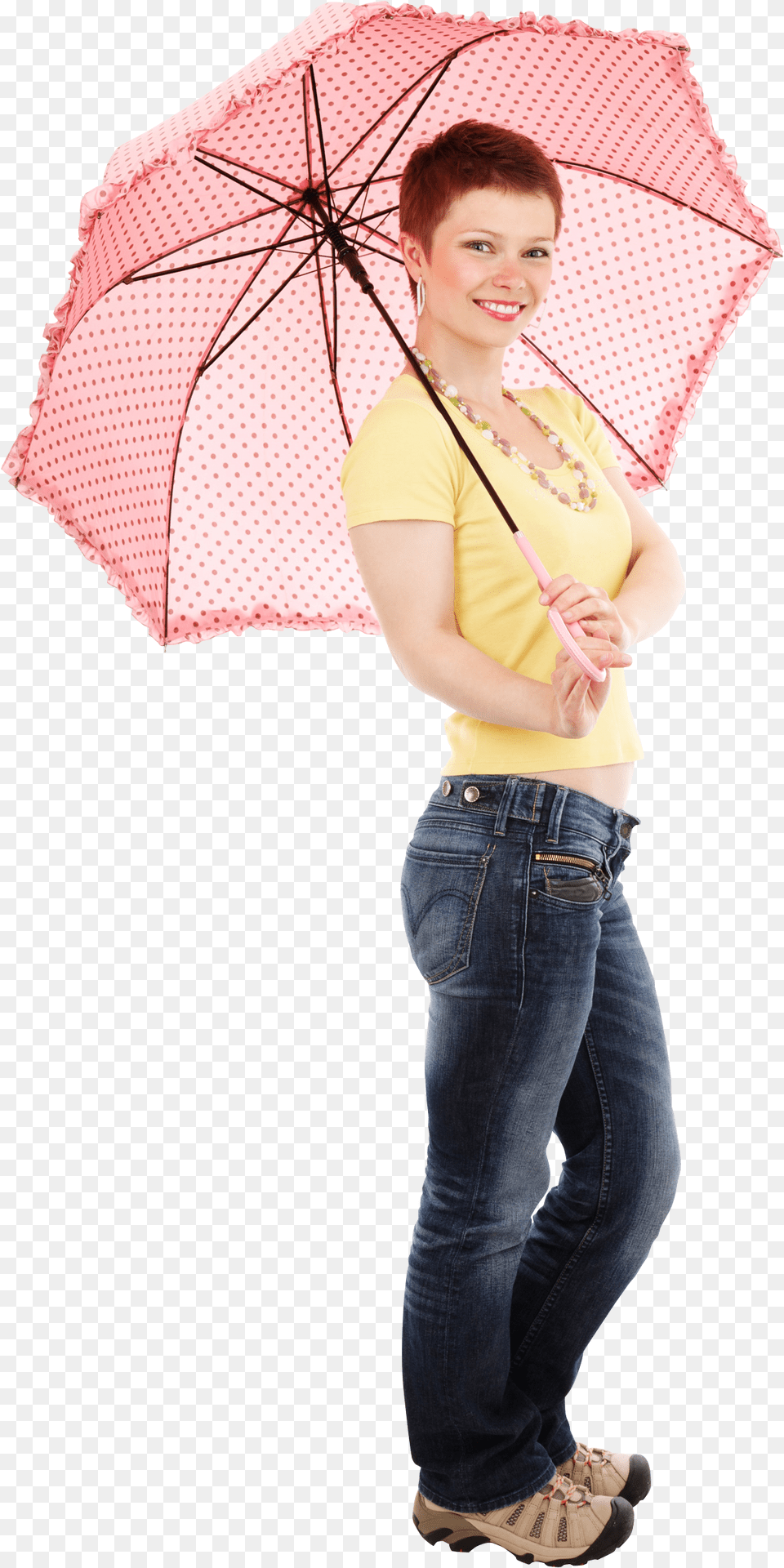 Girl Standing With Umbrella, Clothing, Person, Jeans, Pants Free Png Download