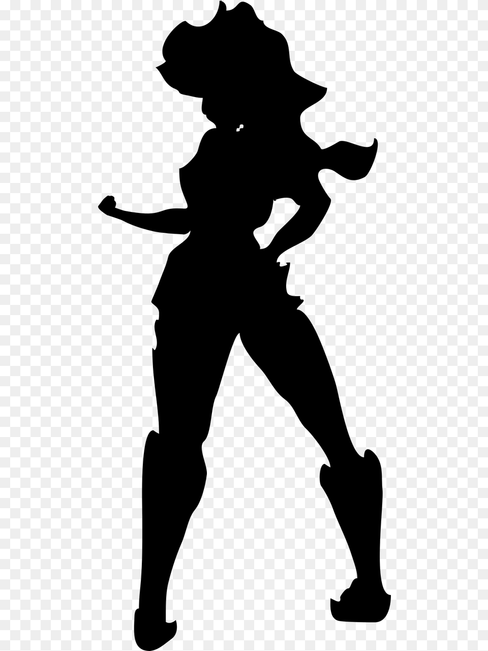 Girl Standingwoman Vector Graphics Girl Superhero Silhouette, Gray Png
