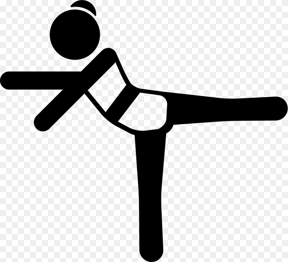 Girl Stretching Left Leg And Arms Scalable Vector Graphics, Kicking, Person, Stencil, Cross Png Image