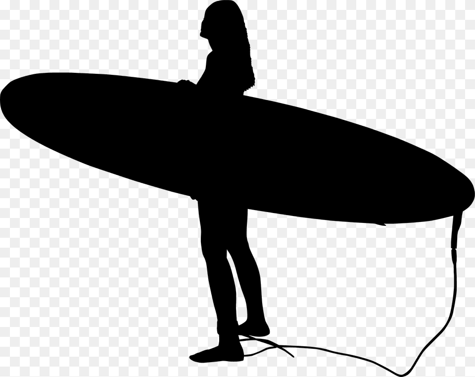 Girl Surfer Silhouette, Water, Surfing, Sport, Leisure Activities Free Png