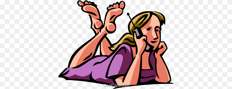 Girl Talking Lying Down Talking On The Phone, Adult, Female, Person, Woman Png Image