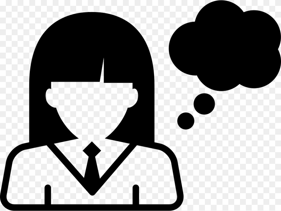 Girl Thinking Girl Thinking Clipart Black And White, Stencil, People, Person Free Png