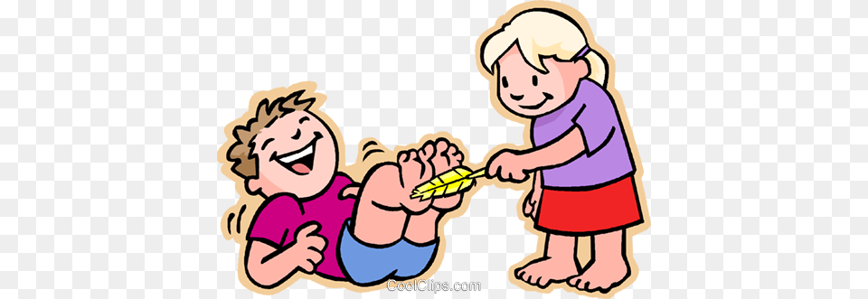 Girl Tickling Boy On Feet Royalty Vector Clip Art, Baby, Person, Face, Head Png