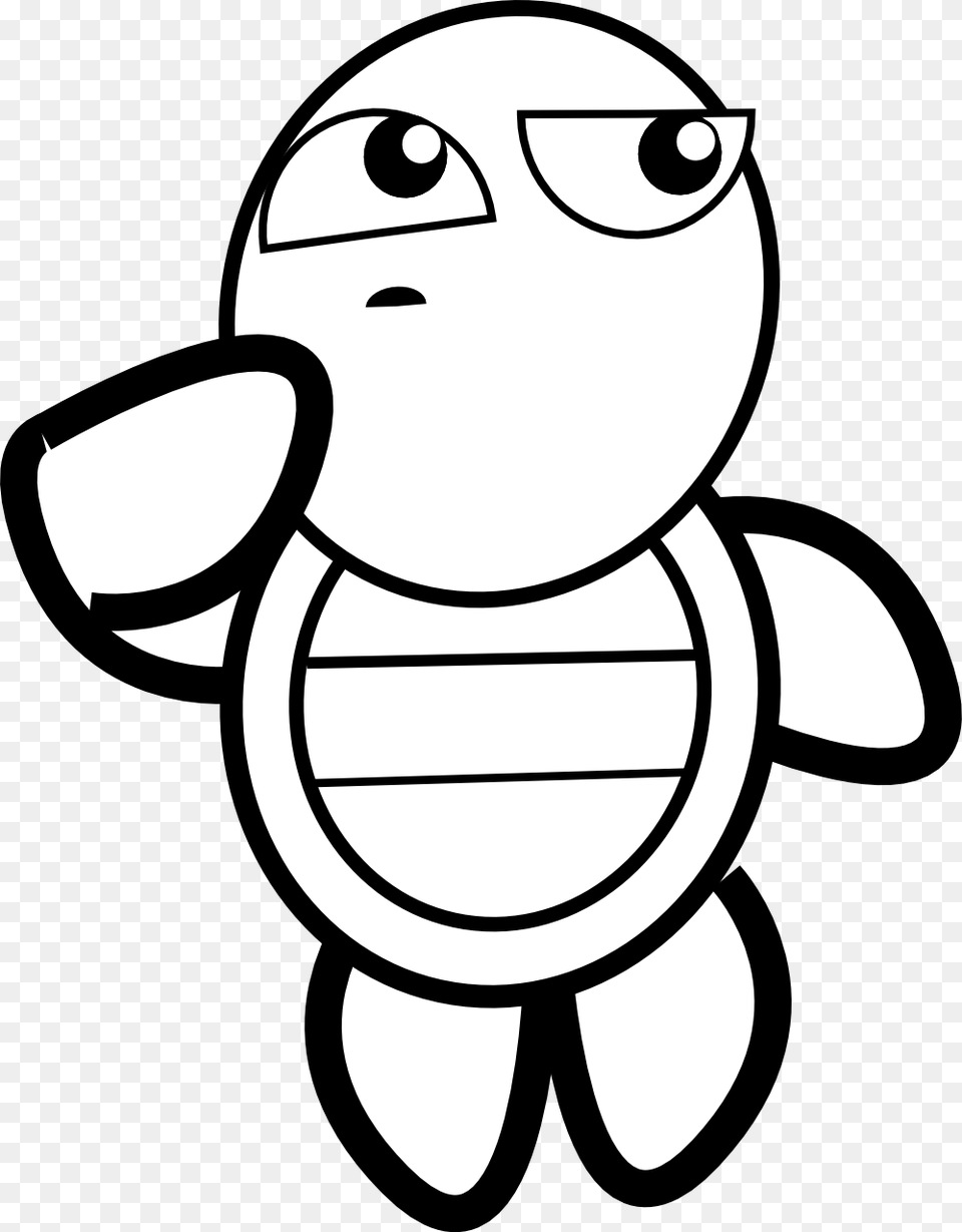 Girl Turtle Clipart Black And White Black And White Boy Turtle, Ammunition, Grenade, Weapon, Face Free Png