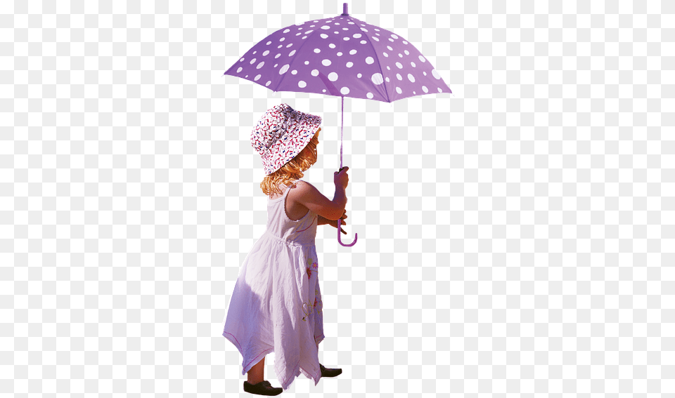 Girl Umbrella Dress Little Girl Solitaire Small Girl With Umbrella, Canopy, Clothing, Hat, Child Free Png Download