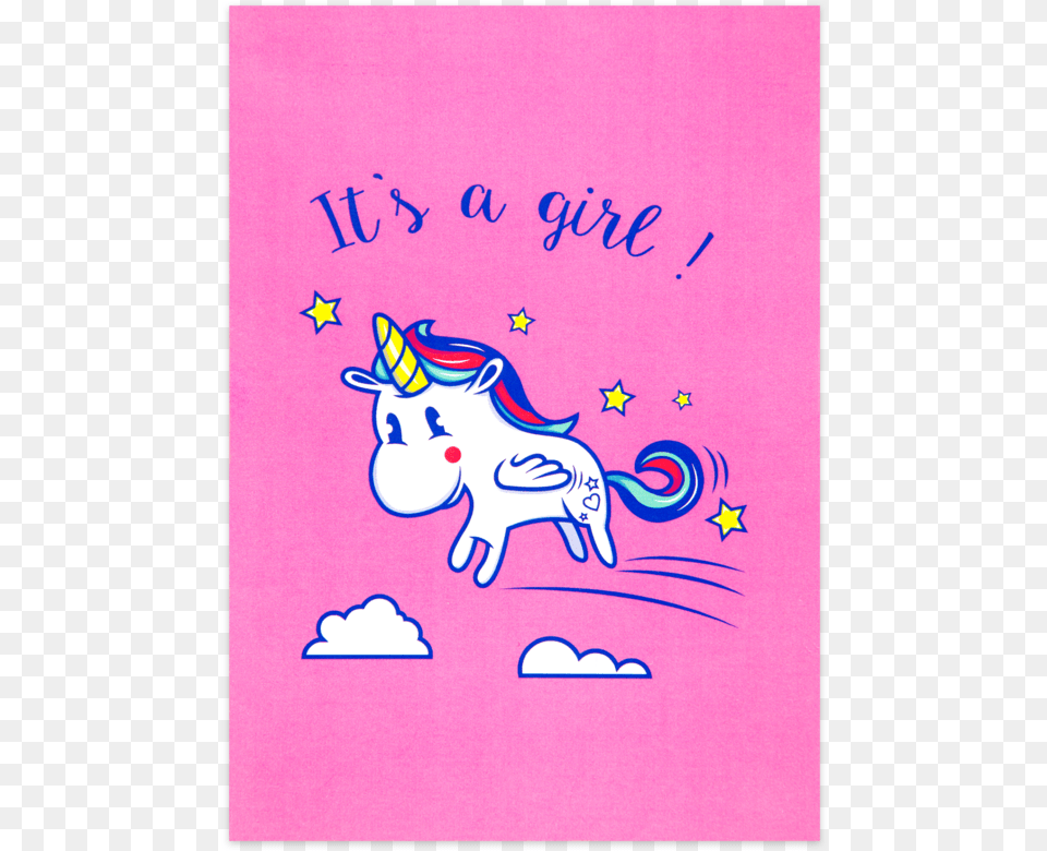 Girl Unicorn, Envelope, Greeting Card, Mail, Baby Png Image