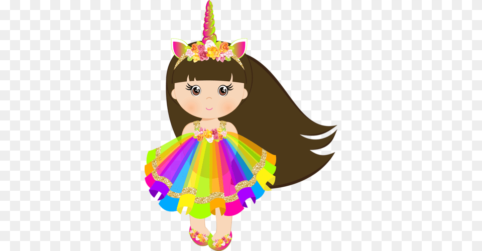 Girl Unicorn Unicorn Party, Baby, Person, Doll, Toy Png Image