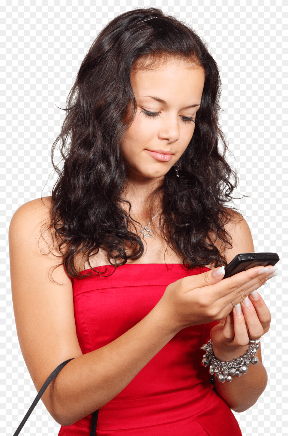 Girl Using Mobile Phone Girl Holding Phone, Woman, Finger, Female, Hand Png Image