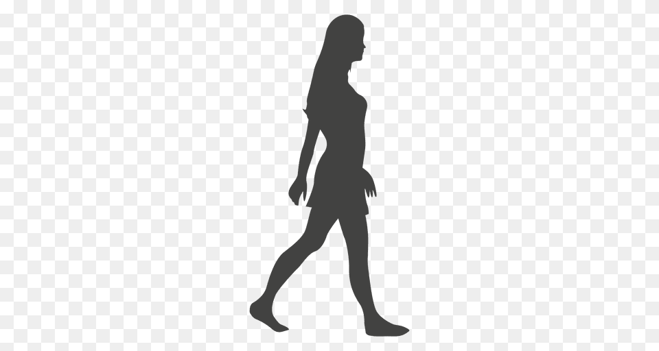 Girl Walking Barefoot Silhouette, Person, Head, Face Png