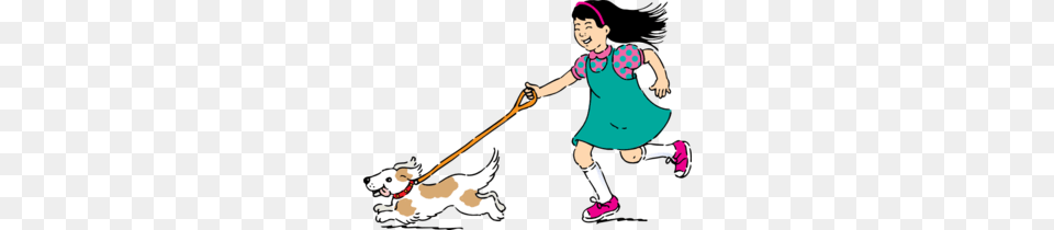 Girl Walking Dog Clip Art, Accessories, Strap, Child, Female Free Transparent Png