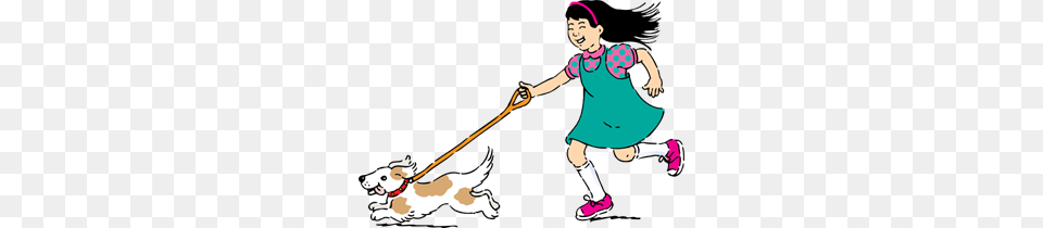 Girl Walking Dog Clip Art For Web, Accessories, Strap, Person, Leash Png