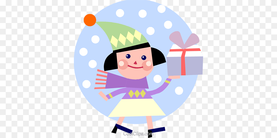 Girl Walking In The Snow Royalty Vector Clip Art Illustration, Person, People, Elf, Clothing Free Png