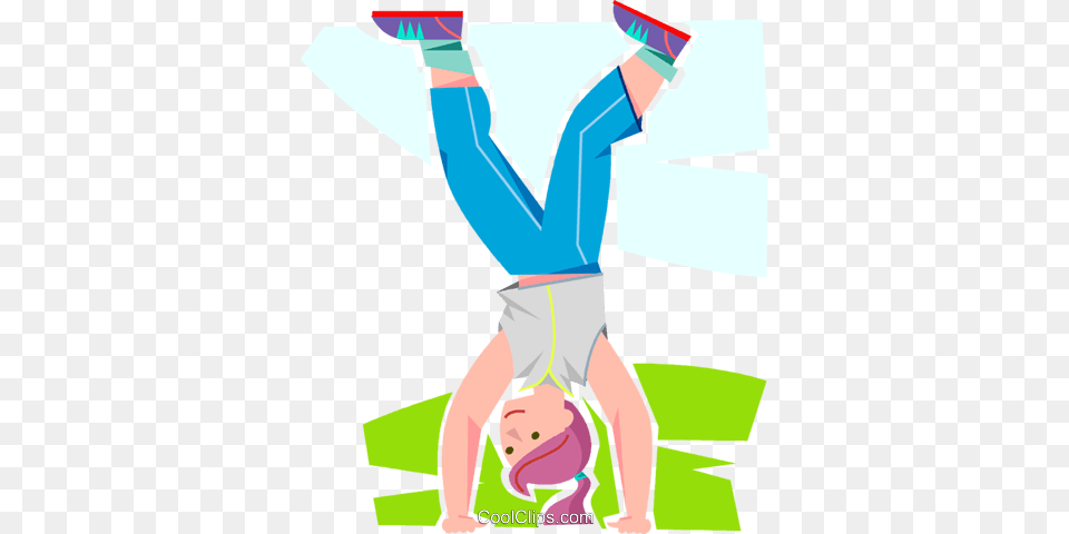 Girl Walking On Her Hands Royalty Free Vector Clip Art, Boy, Child, Male, Person Png Image