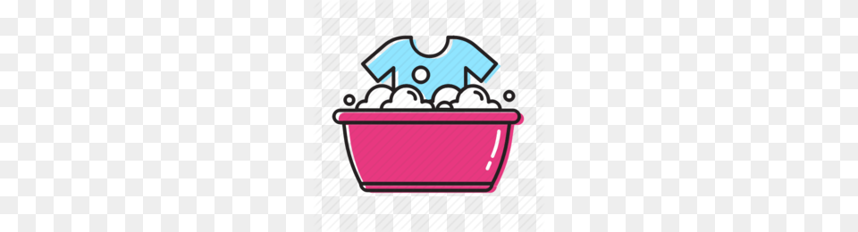 Girl Washing Clothes Clipart, Bowl, Basket Png Image