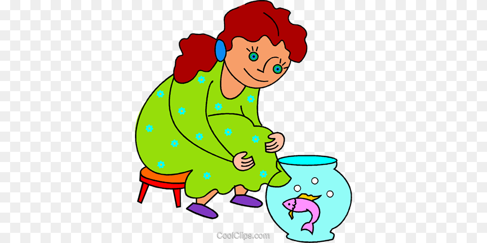 Girl Watching A Fish In A Fish Bowl Royalty Vector Clip Art, Baby, Person, Face, Head Png