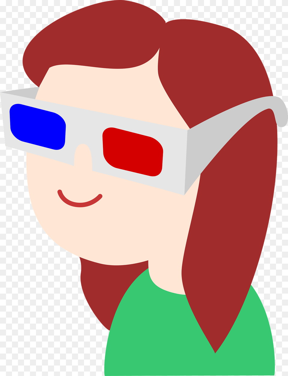 Girl Wearing 3d Glasses Clipart Png Image