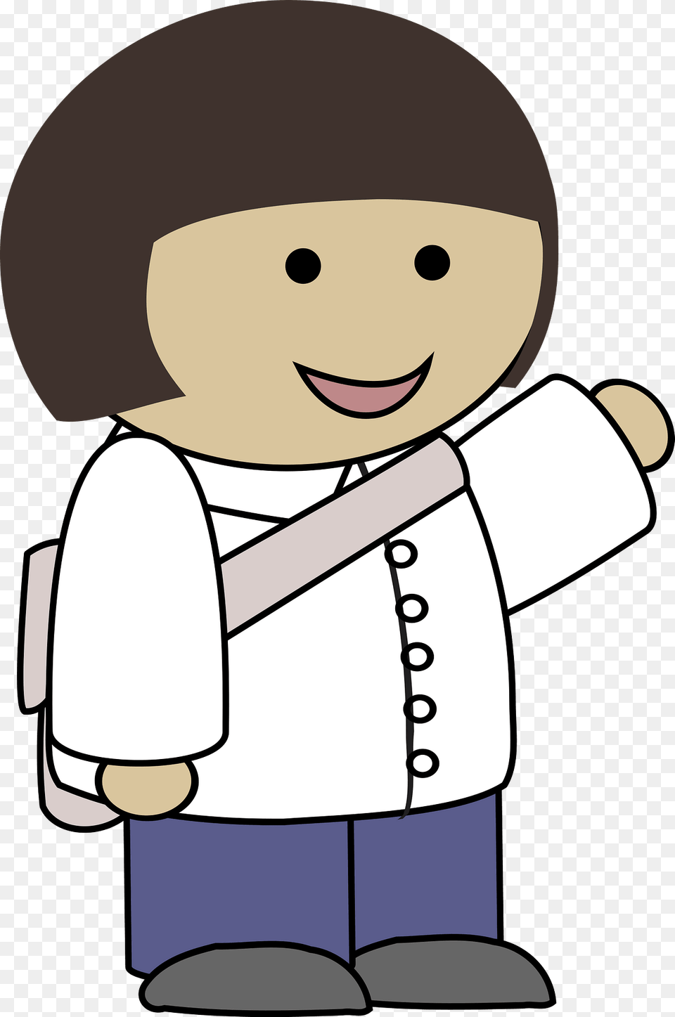 Girl Wearing A Backpack Pointing Clipart, Face, Head, Person, Baby Png Image