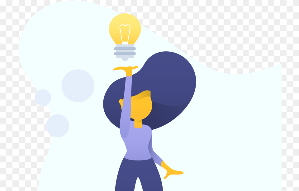 Girl With A Big Idea Cartoon, Light, Person, Lightbulb Free Png Download