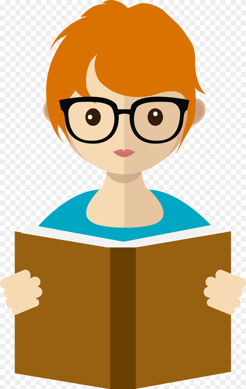 Girl With A Book Clipart, Person, Reading, Baby, Face Png