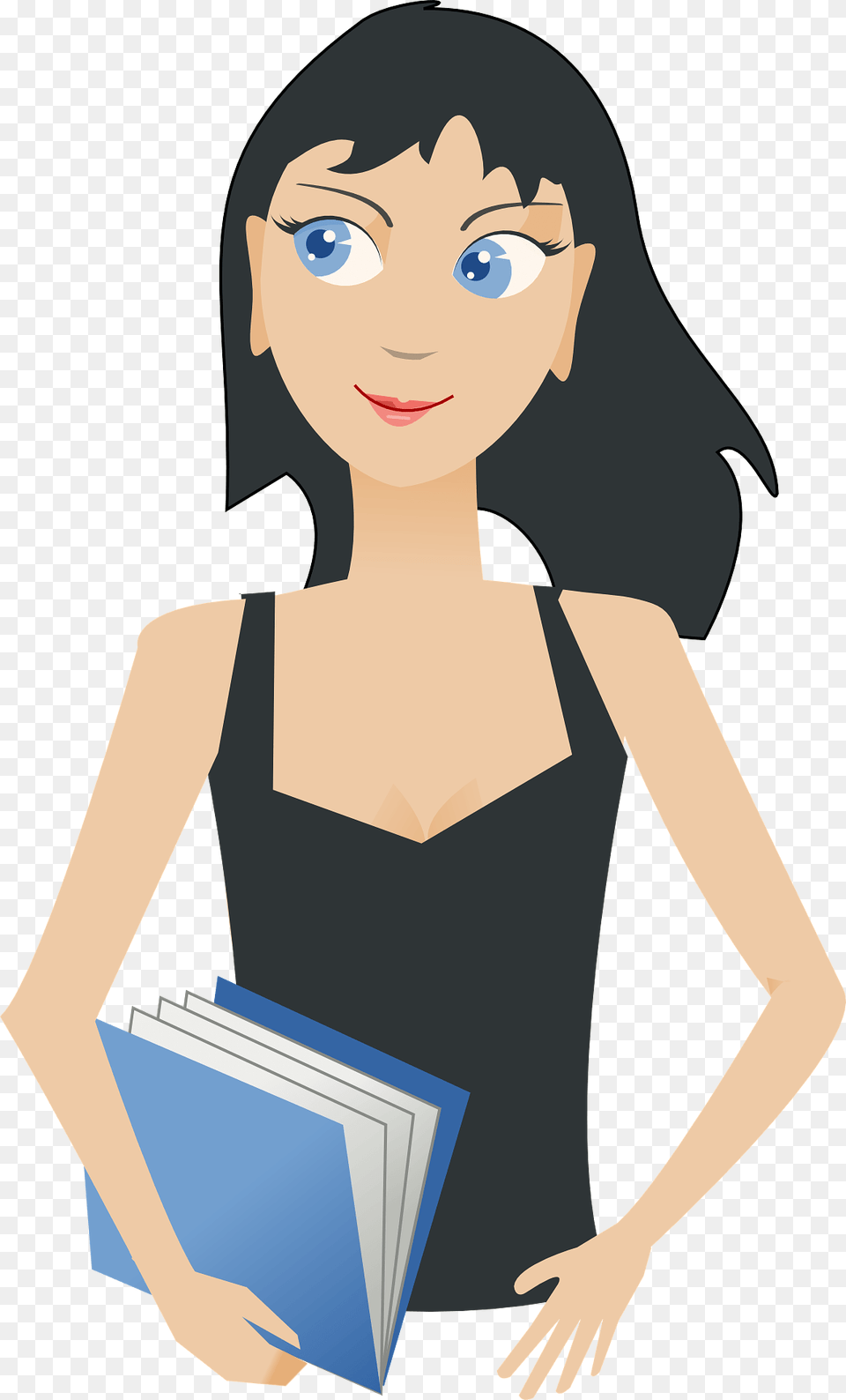 Girl With A Book Clipart, Person, Reading, Adult, Female Free Png Download