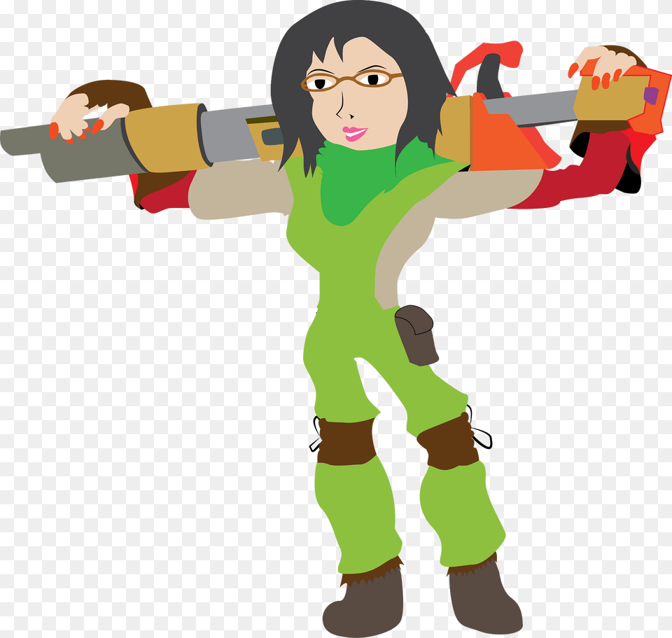 Girl With A Gun Clipart, Clothing, Costume, Person, Baby Png