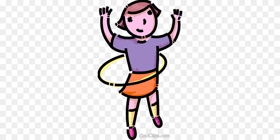 Girl With A Hula Hoop Royalty Free Vector Clip Art Illustration, Toy, Baby, Person Png Image