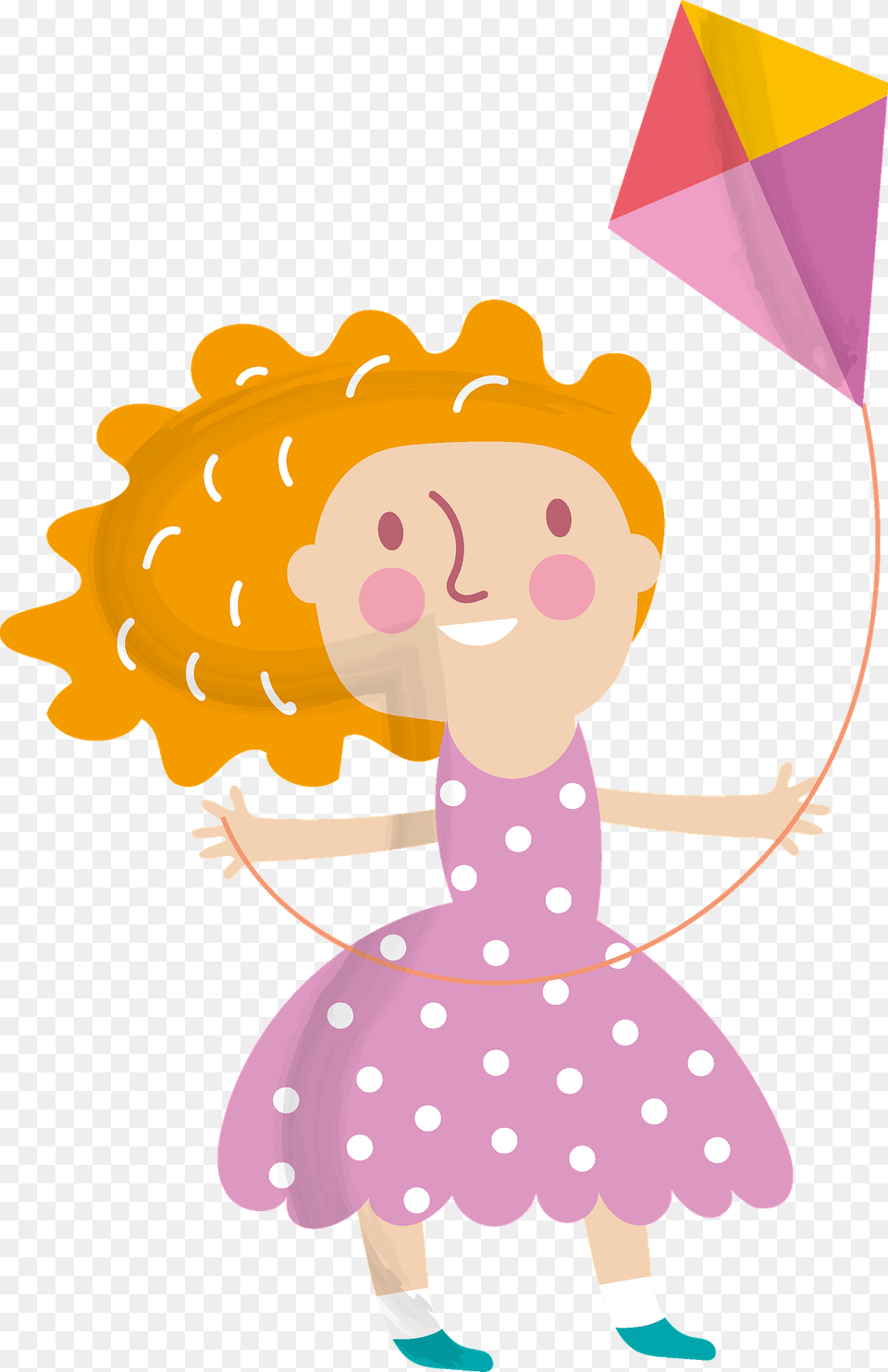 Girl With A Kite Clipart, Toy, Animal, Bear, Mammal Free Png Download