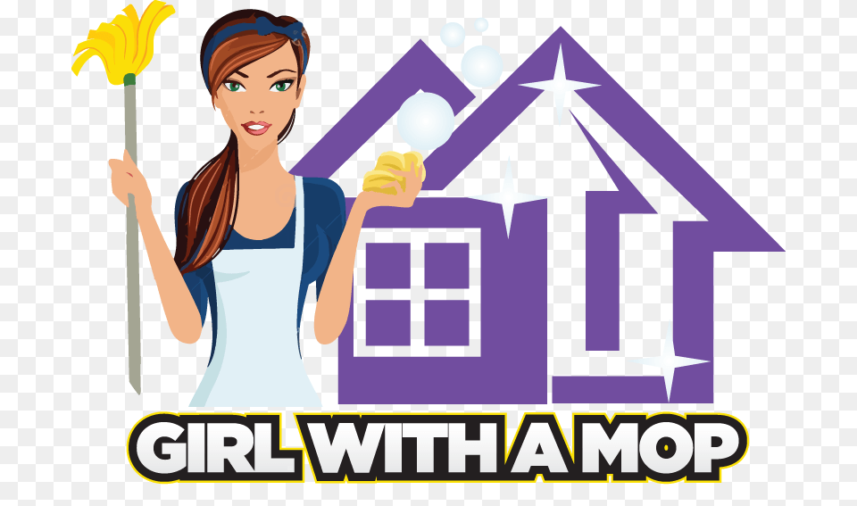 Girl With A Mop Residential And Small Office Cleaning Services, Adult, Female, People, Person Free Png