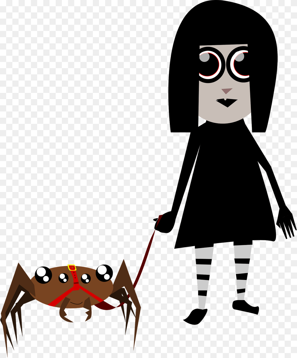 Girl With A Pet Spider Clipart, Person, Face, Head Png