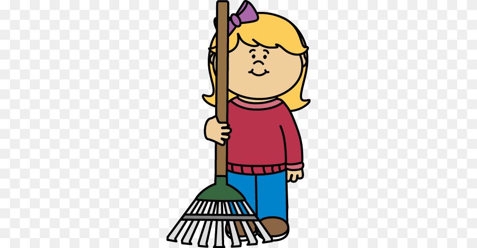 Girl With A Rake Clip Art Clip Art Girl, Cleaning, Person, Baby, Face Free Png