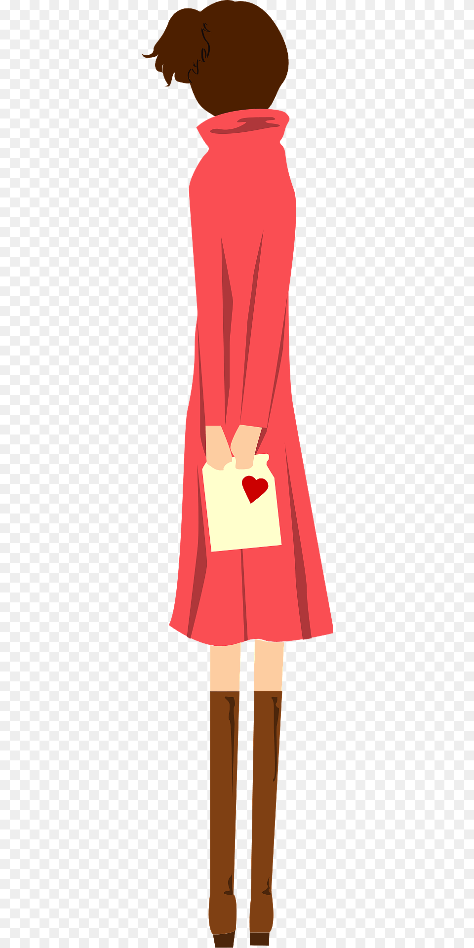 Girl With A Valentine39s Day Gift Clipart, Clothing, Coat, Person, Long Sleeve Free Png Download