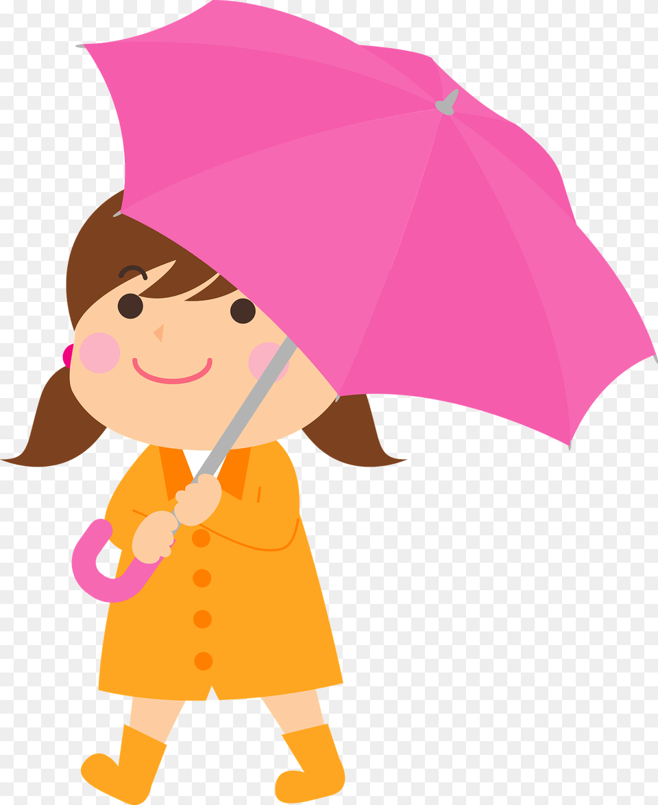 Girl With An Umbrella Clipart, Clothing, Coat, Canopy, Baby Free Png Download