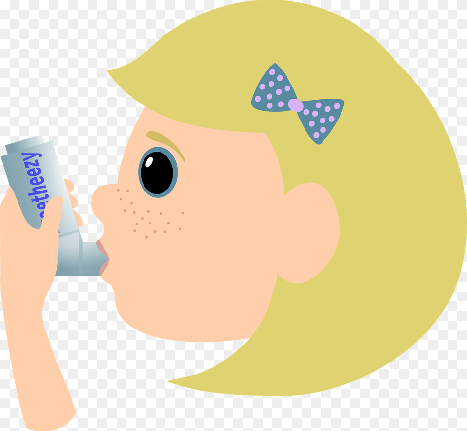 Girl With Asthma Spray Clipart, Face, Head, Person, Baby Free Transparent Png