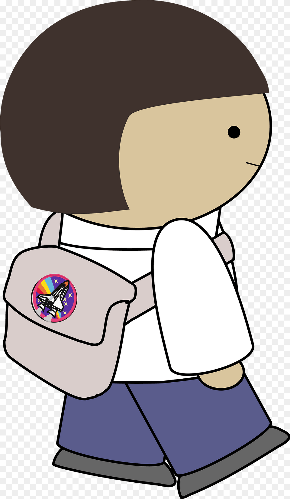 Girl With Backpack Clipart, Book, Comics, Publication, Baby Free Png