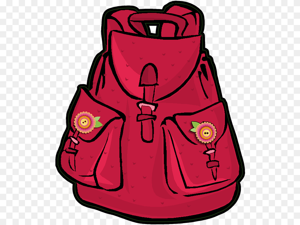 Girl With Backpack Clipart Pink, Bag, Accessories, Handbag Free Png