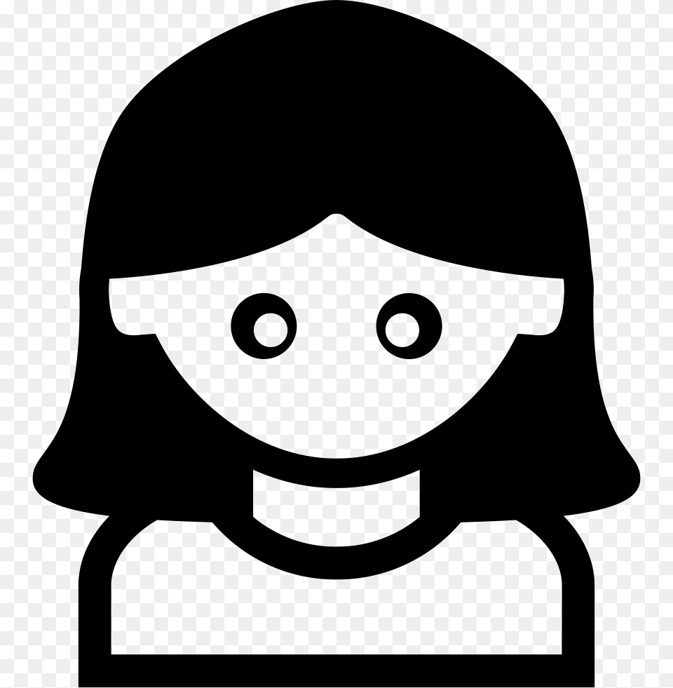 Girl With Black Straight Hair Icon Free Download, Stencil, Clothing, Hardhat, Helmet Png Image
