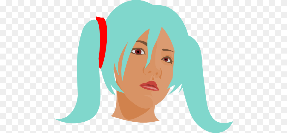 Girl With Blue Hair In Pigtails Clip Arts For Web, Face, Head, Person, Photography Png Image
