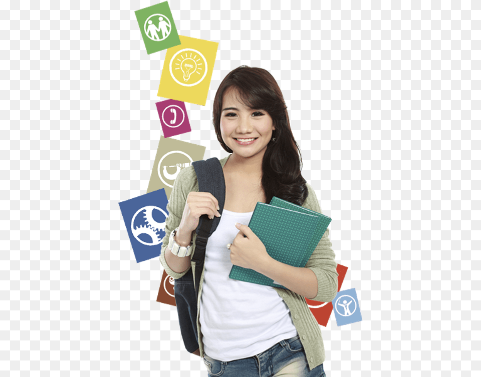 Girl With Book, Woman, Person, Female, Adult Png