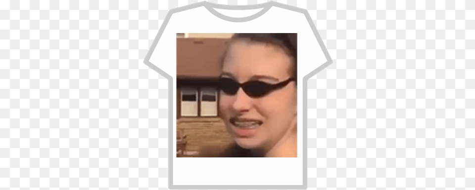 Girl With Braces And Glasses Meme Roblox Hoodie Roblox T Shirt Template, Accessories, Sunglasses, Person, Face Png Image