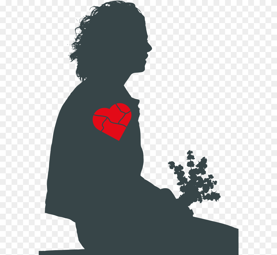 Girl With Broken Heart, Art, Graphics, Person, Flower Png Image