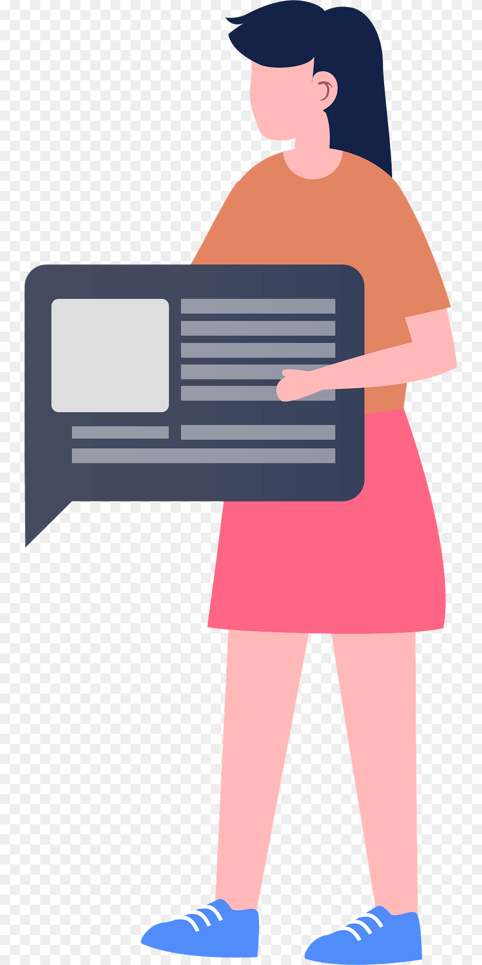 Girl With Dialogue Box Clipart, Adult, Male, Man, Person Free Png