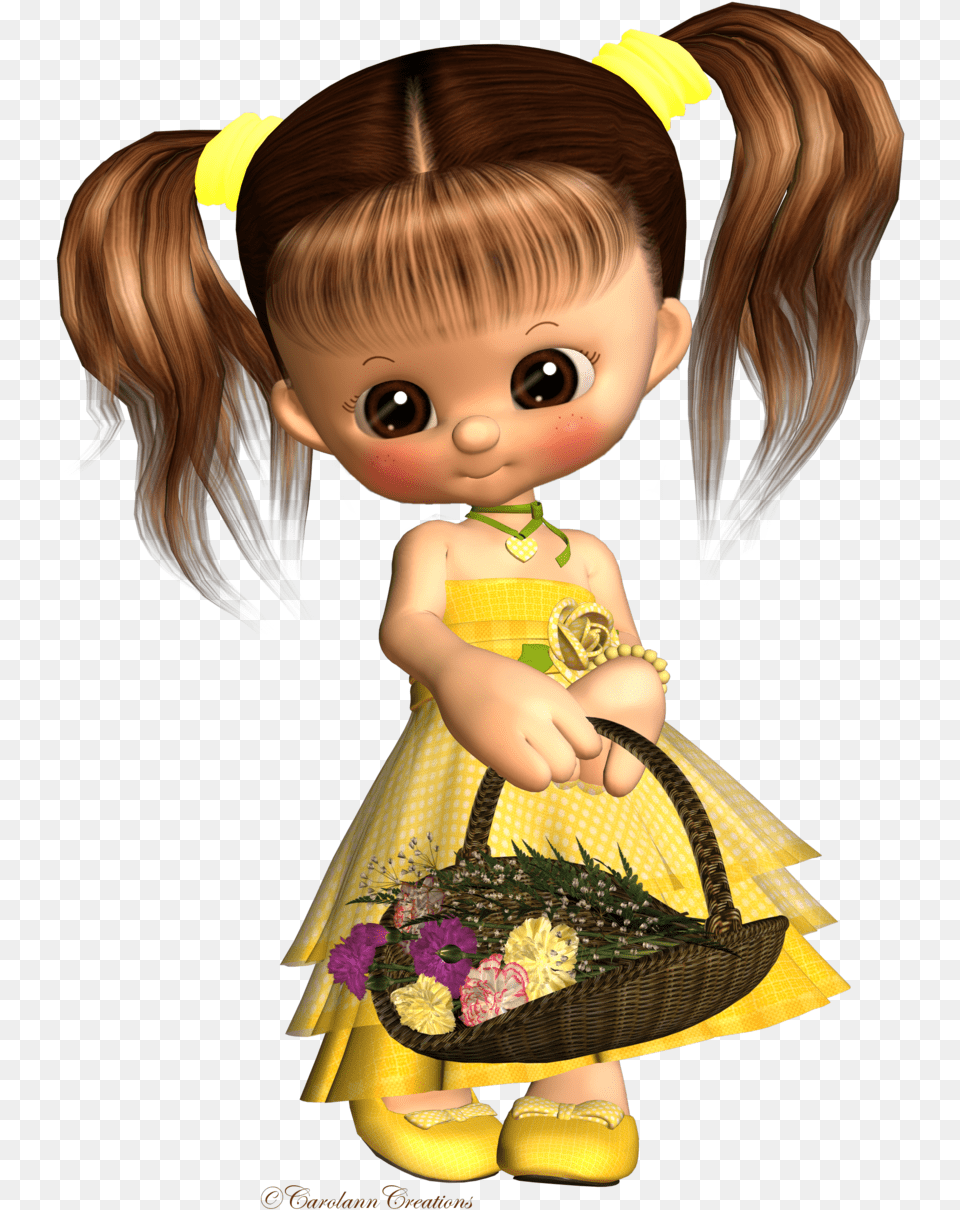 Girl With Flower, Accessories, Bag, Doll, Handbag Free Transparent Png