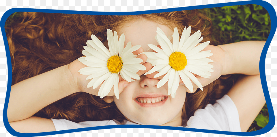 Girl With Flowers In Eyes Felicidade Ao Sol, Portrait, Daisy, Face, Plant Png